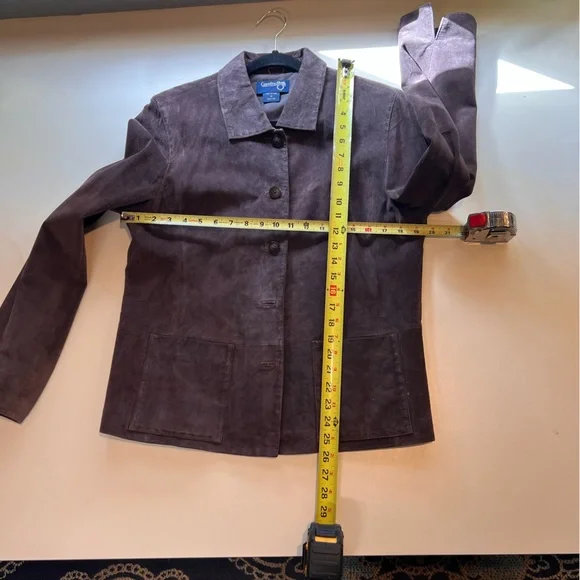 Brown Suede leather ladies jacket, pristine and vintage, ladies M - Picture 2 of 7